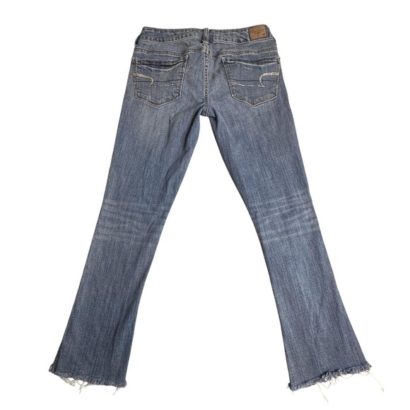American Eagle Outfitters Denim - American Eagle Outfitters Skinny Kick Bootcut Jeans Womens 6 Blue Distressed